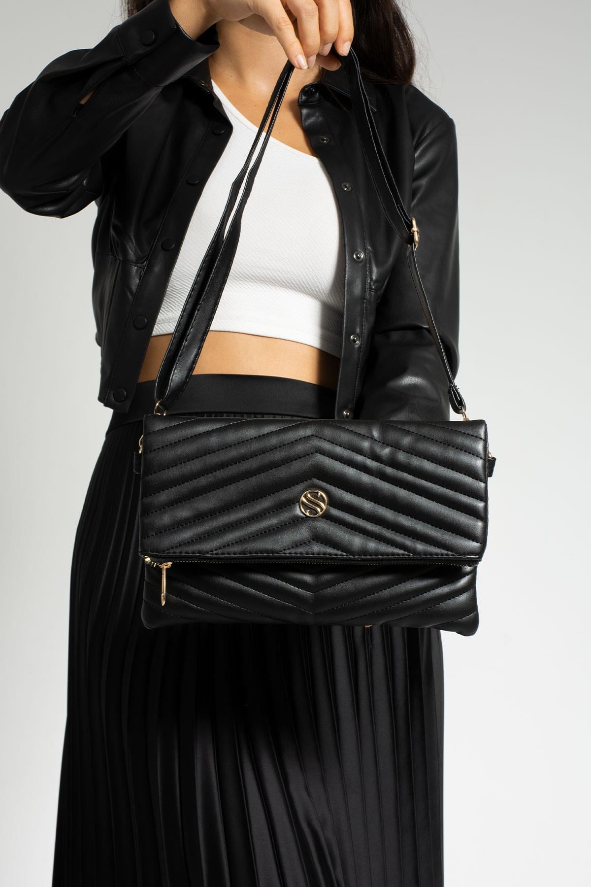 Katlamalı Clutch Model El&Omuz Çapraz Çanta 1391