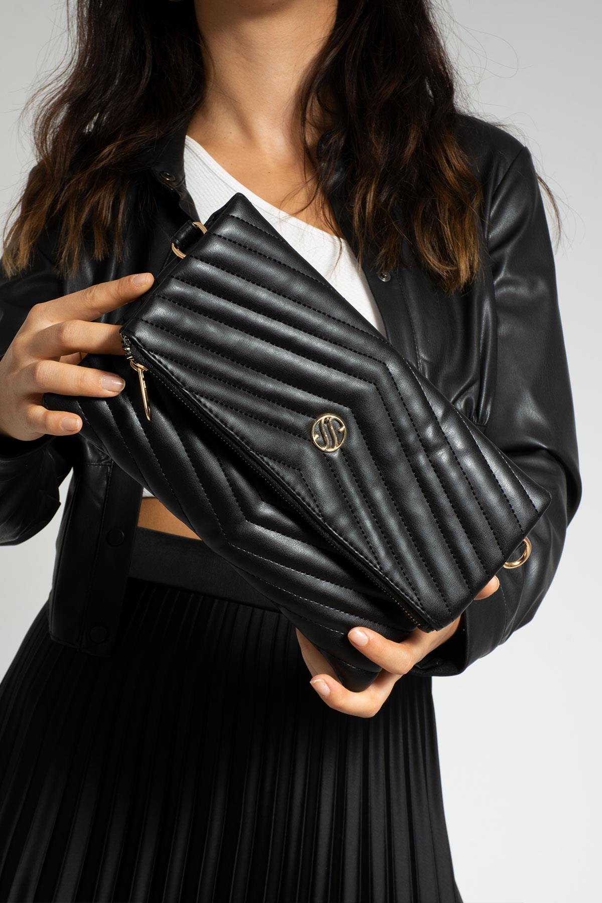 Katlamalı Clutch Model El&Omuz Çapraz Çanta 1391