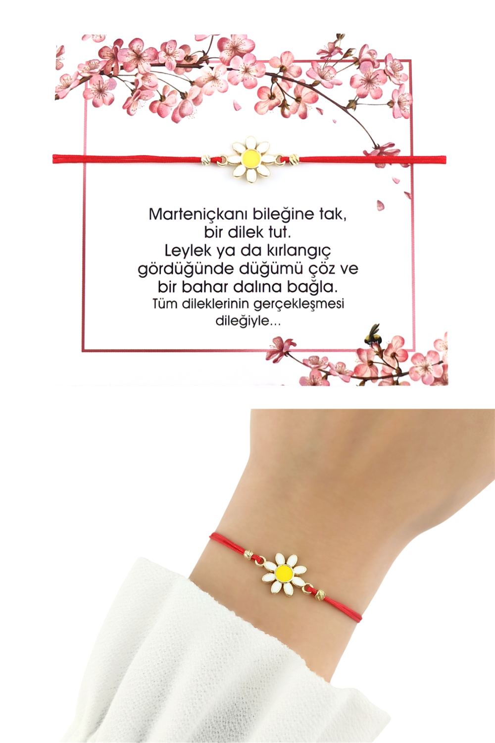 Marteniçka Bileklik Papatya  Bileklik TRBİLEK7868