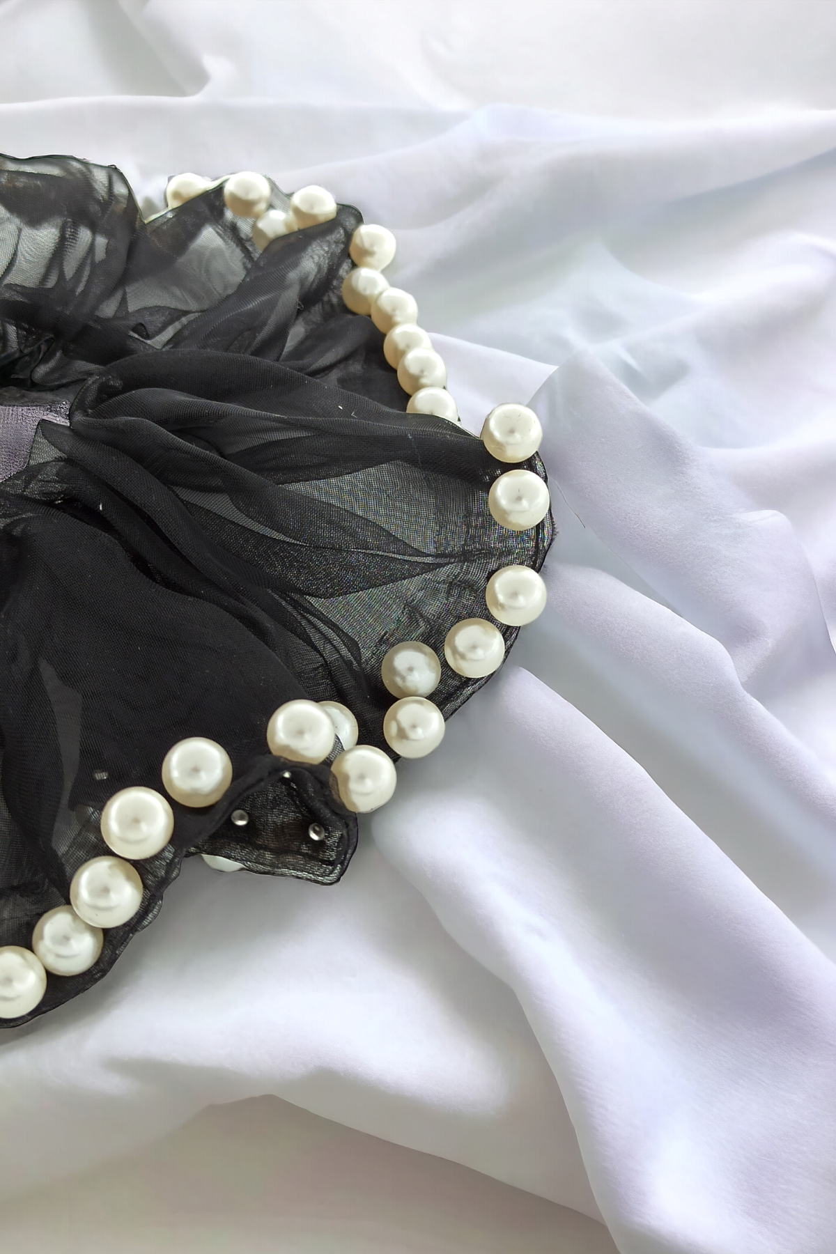 Organze İncili Simit Toka (80 Adet)