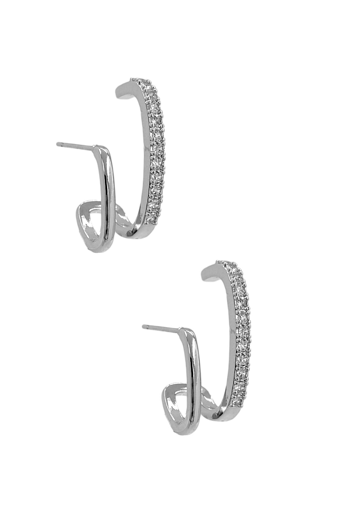 Premium 2 Sıra Zirkon Taş Küpe