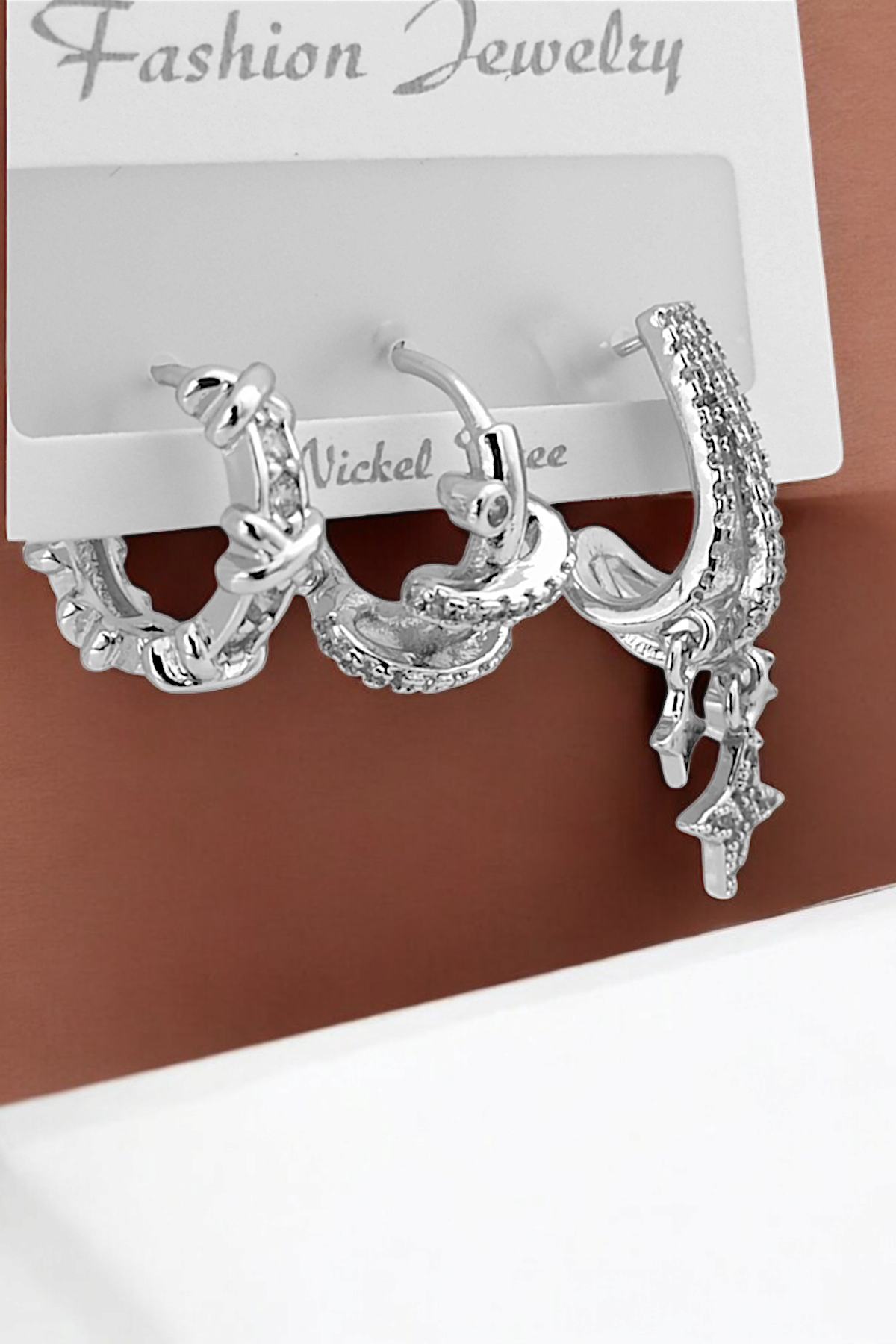 Premium 3'lü Çok Görünümlü Yıldız Küpe Kombin