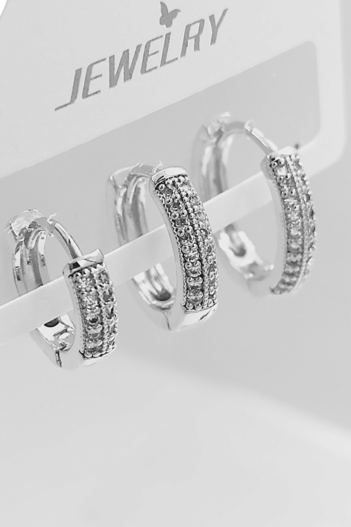 Premium 3'lü İnce Taşlı Halka Küpe Kombin 35610