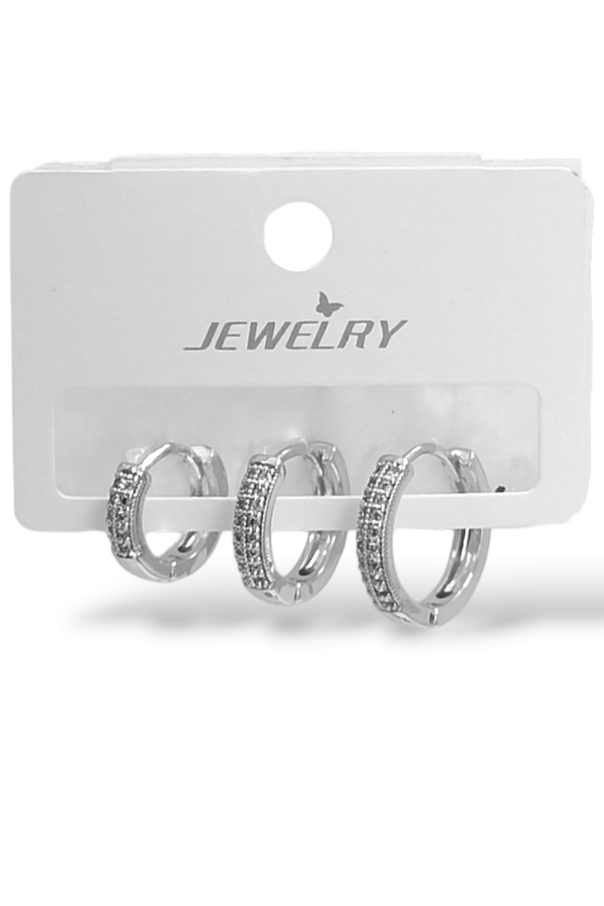 Premium 3'lü İnce Taşlı Halka Küpe Kombin 35610