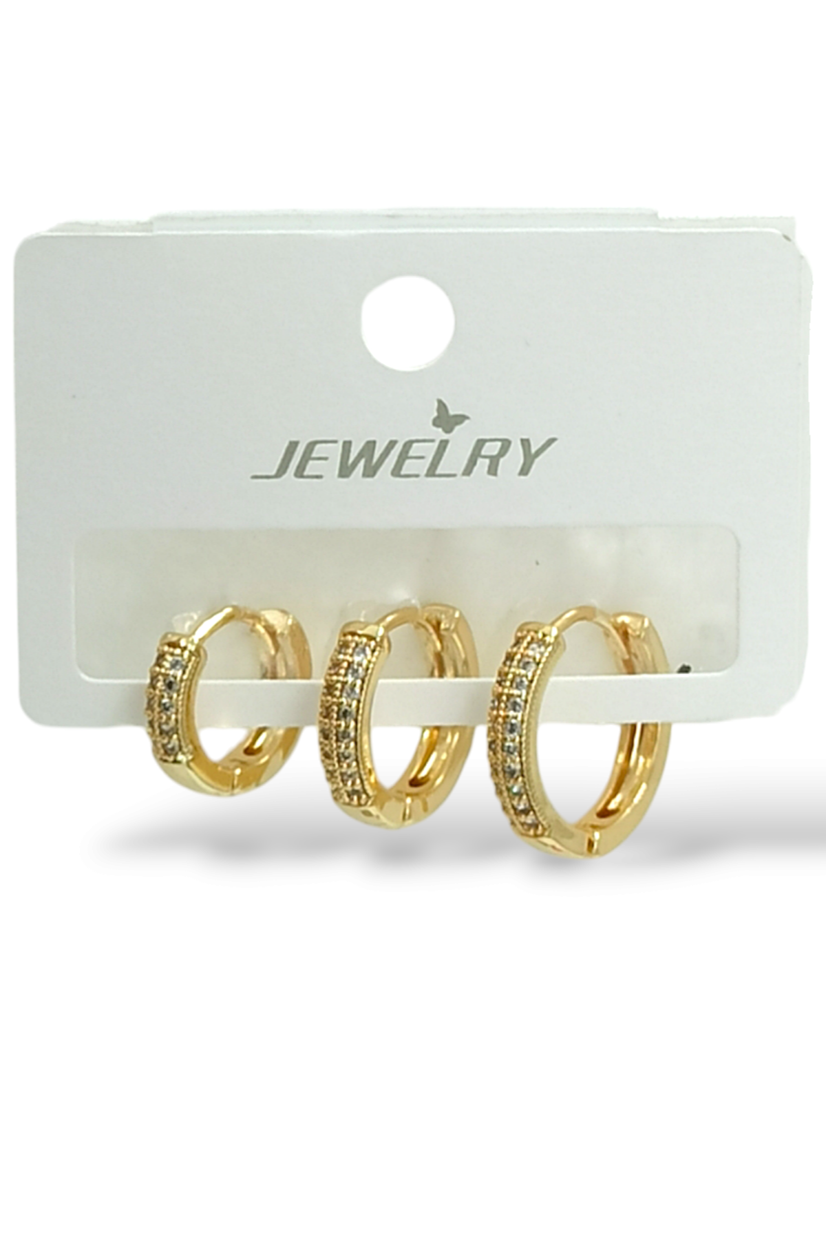 Premium 3'lü İnce Taşlı Halka Küpe Kombin 35610