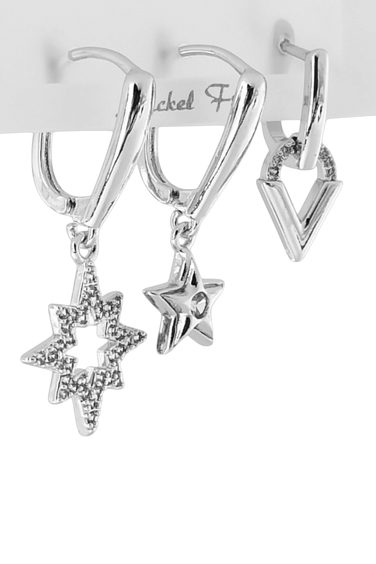 Premium 3'lü Kuzey Yıldız Küpe Kmbin