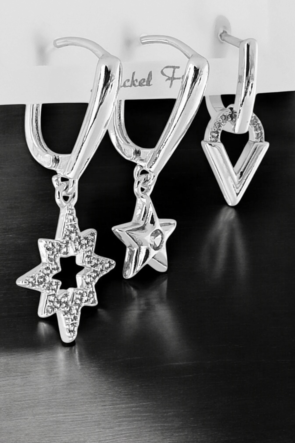 Premium 3'lü Kuzey Yıldız Küpe Kmbin