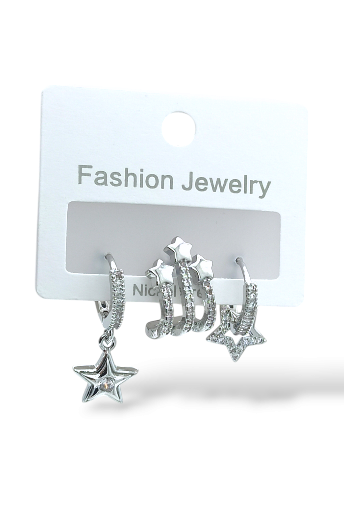 Premium 3'lü Plaka Yıldız Küpe Kombin 35619