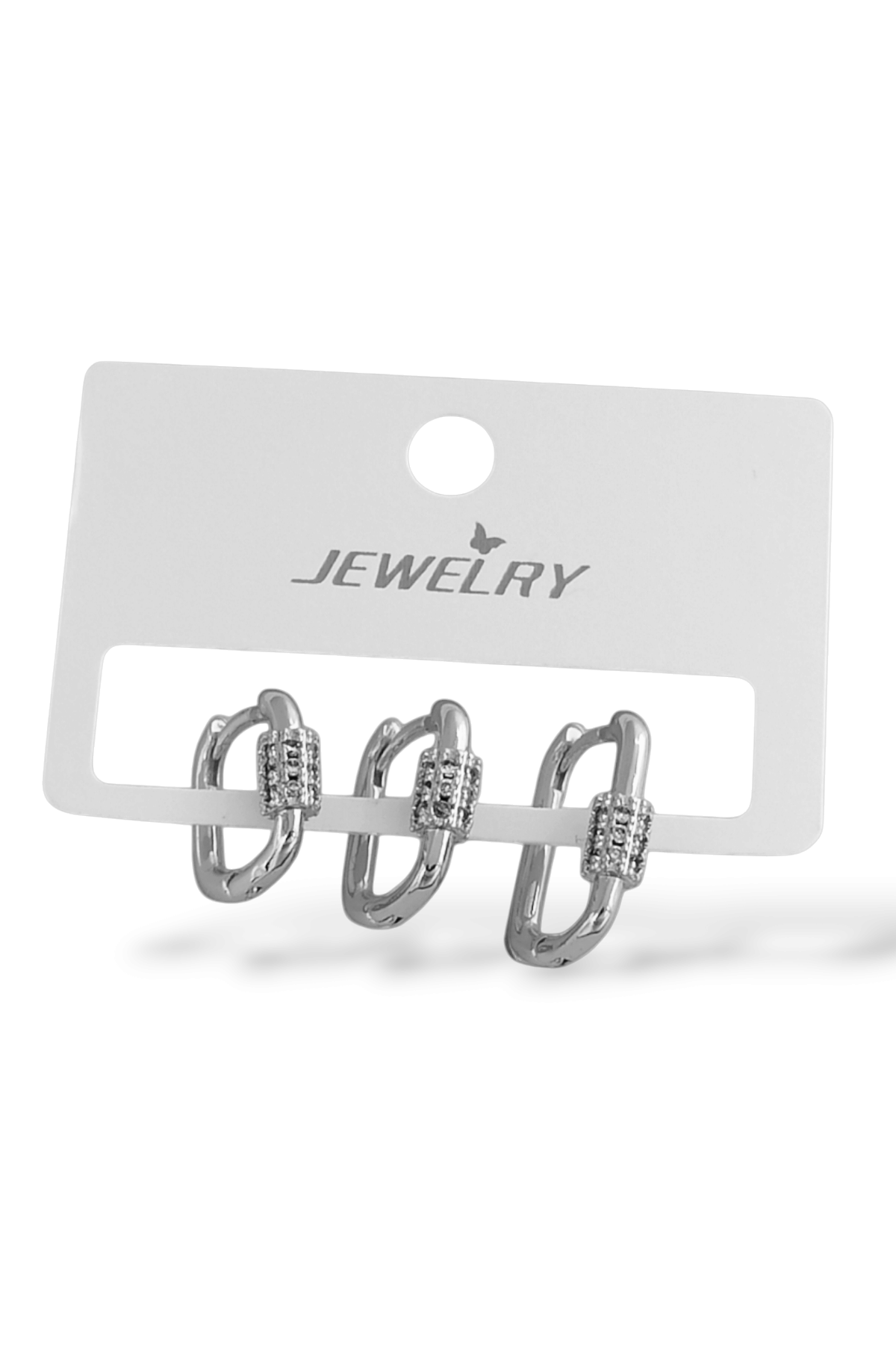 Premium 3'lü Taşlı Halka Küpe Kombin