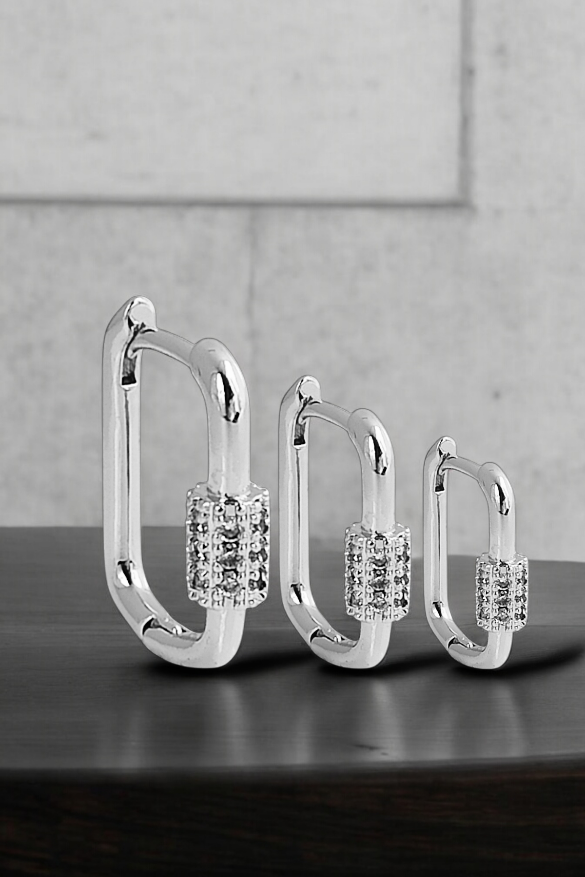 Premium 3'lü Taşlı Halka Küpe Kombin