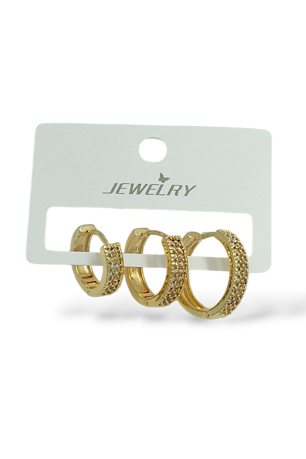 Premium 3'lü Taşlı Halka Küpe Kombin 35609