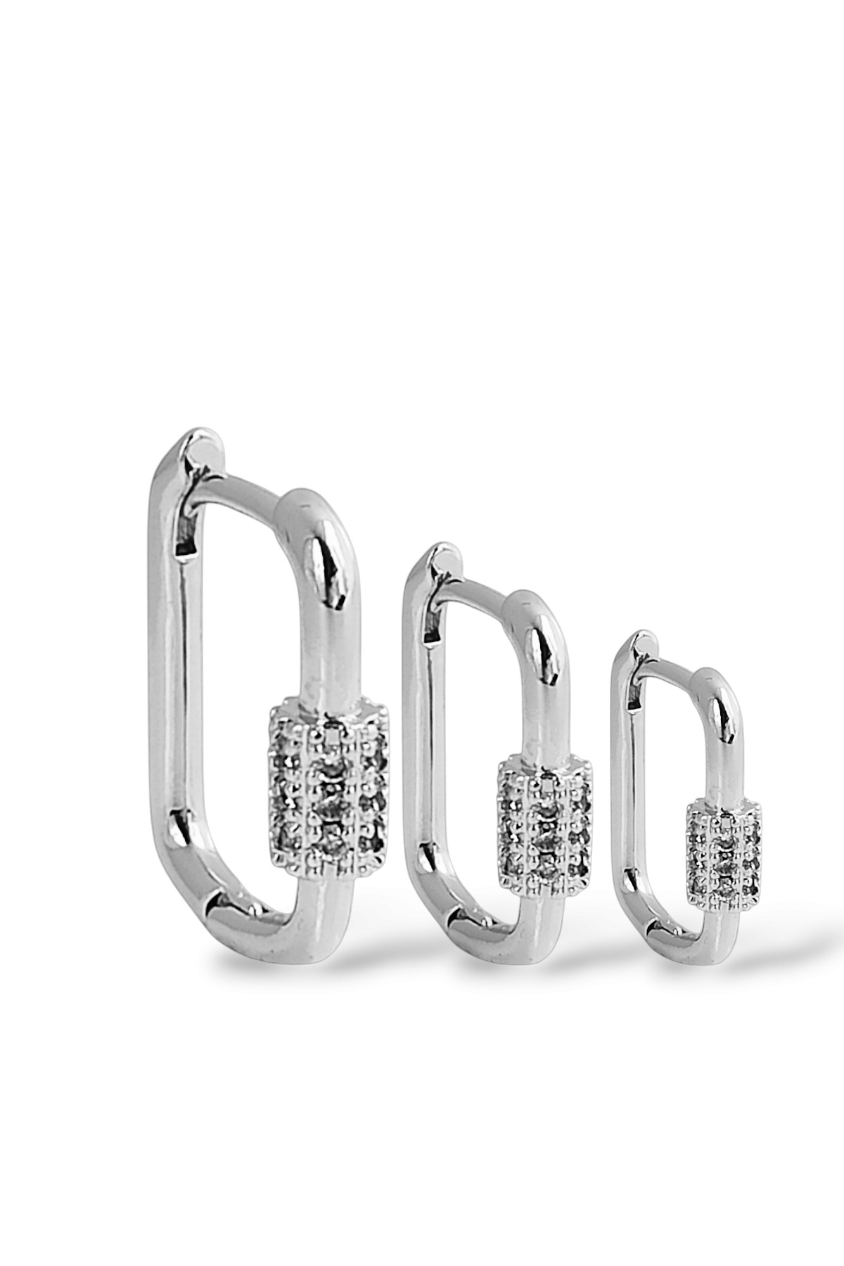 Premium 3'lü Taşlı Halka Küpe Kombin