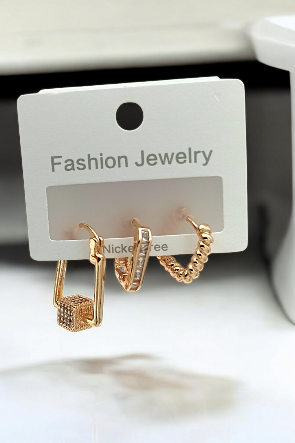 Premium 3'lü Taşlı Küpe Kombin 35616