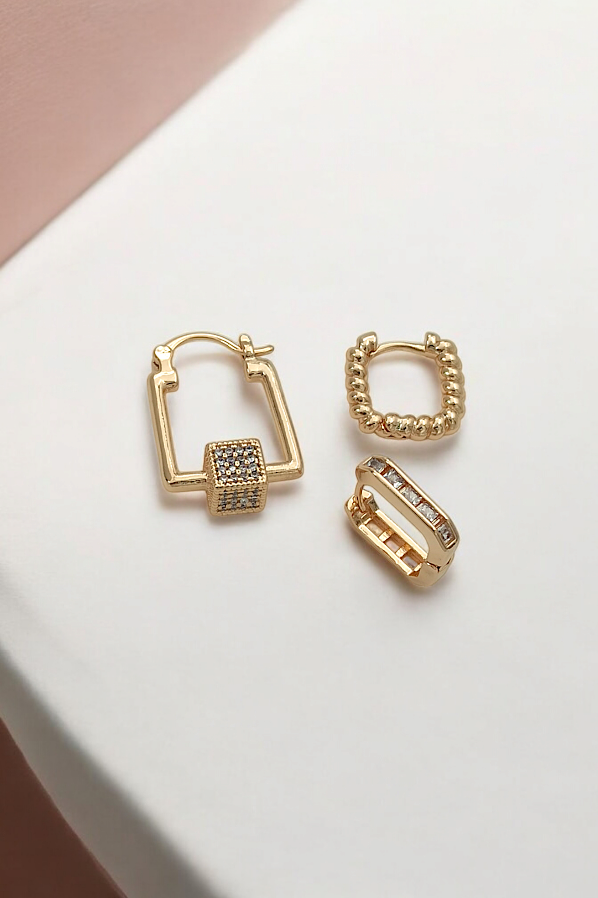 Premium 3'lü Taşlı Küpe Kombin 35616