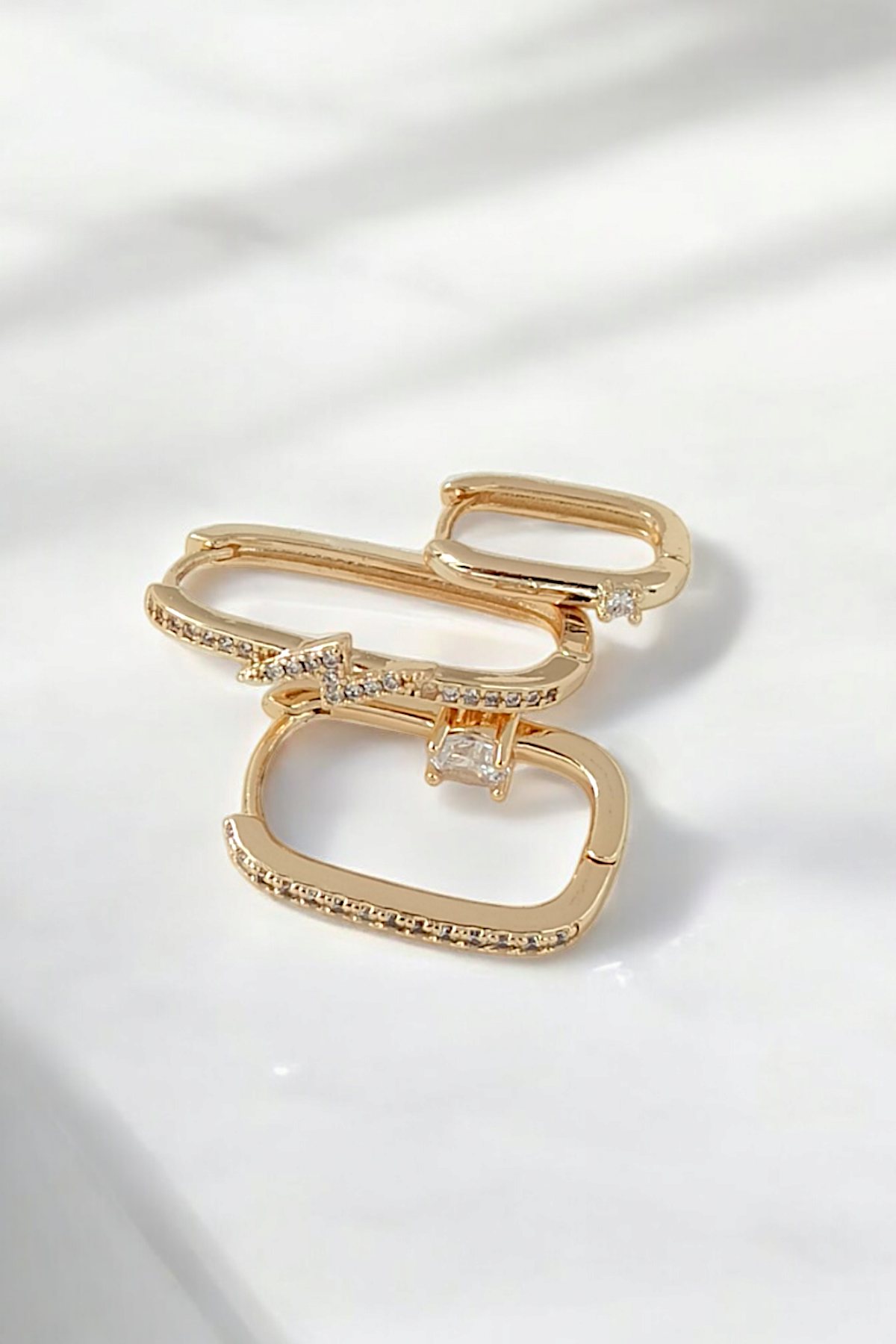 Premium 3'lü Taşlı Şimşek Küpe Kombin 35614