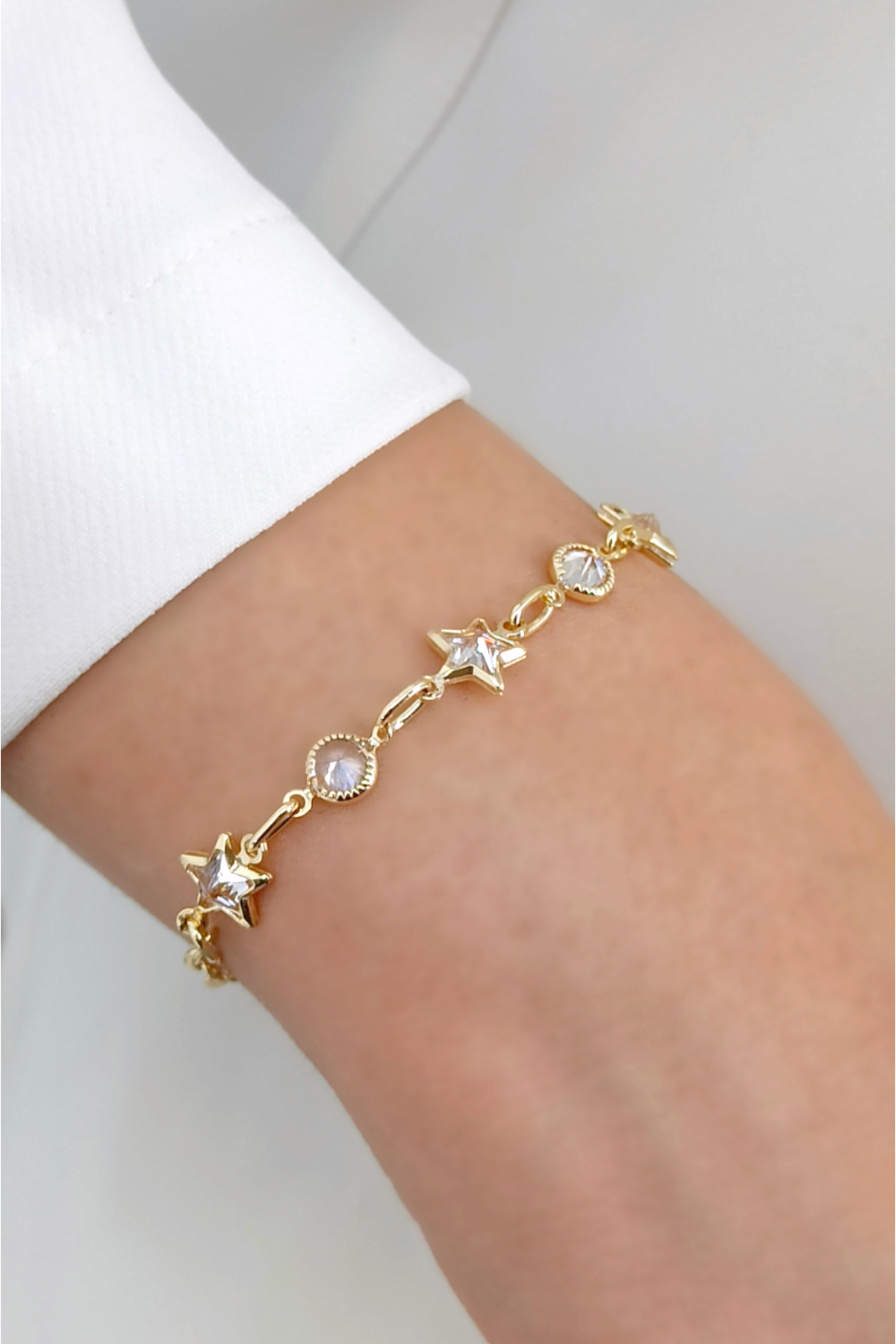 Premium 5'li Taşlı Fiyonk İncili Bileklik Kombin