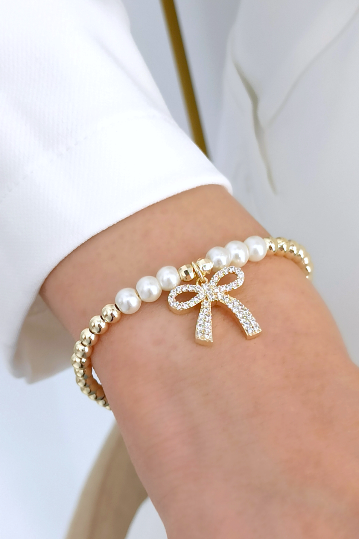 Premium 5'li Taşlı Fiyonk İncili Bileklik Kombin