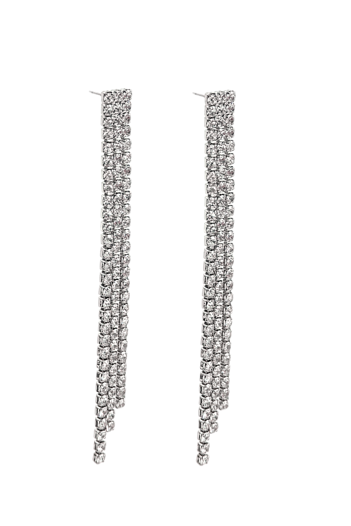 Premium Abiye 3 Sıra İnce Su Yolu Küpe