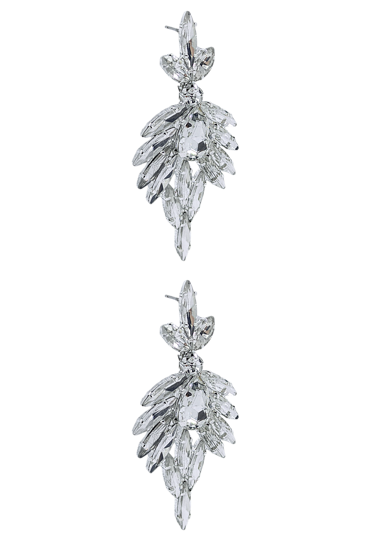 Premium Abiye İnce Damla Taş Küpe