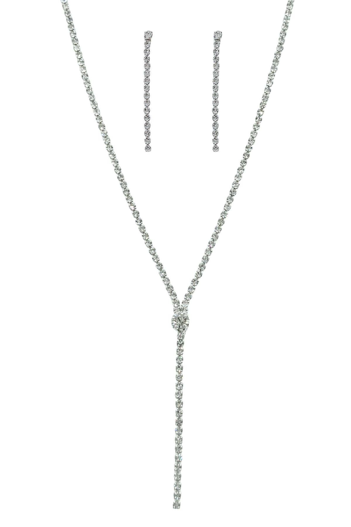 Premium Abiye Taşlı Su Yolu Kolye Küpe Set 