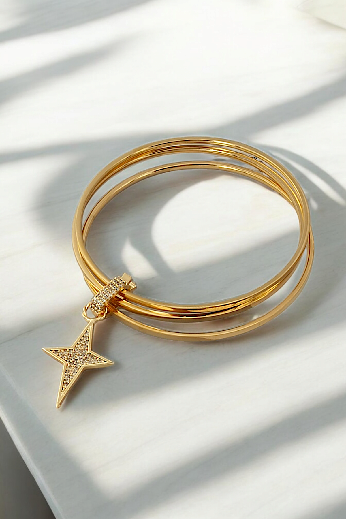 Premium Ajda Charm Taşlı Kuzey Yıldız Charm