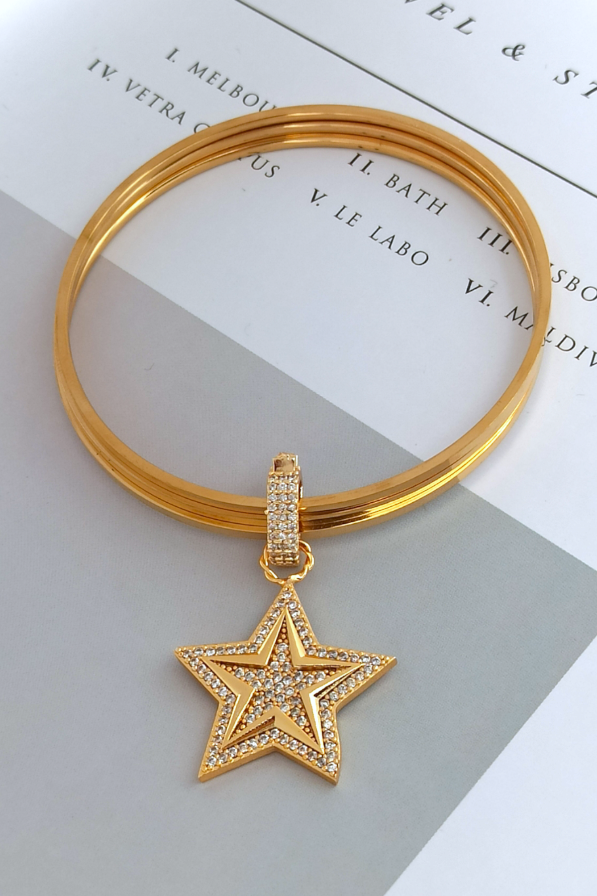 Premium Ajda Charm Taşlı Kuzey Yıldız Charm