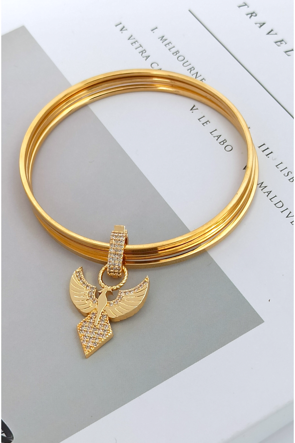 Premium Ajda Charm Taşlı Kuzey Yıldız Charm