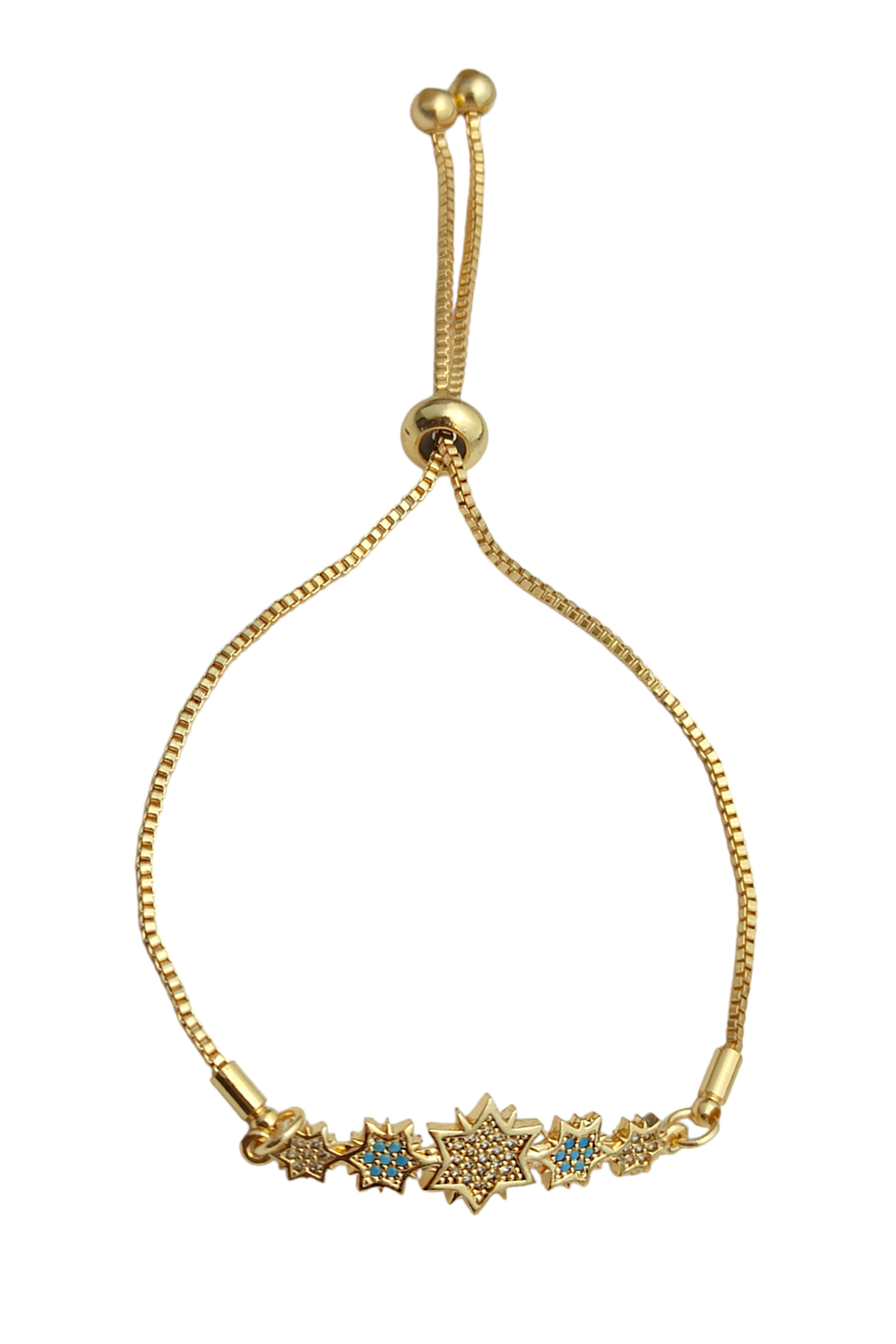 Premium Asansörlü Sıralı Taşlı Yıldız Bileklik