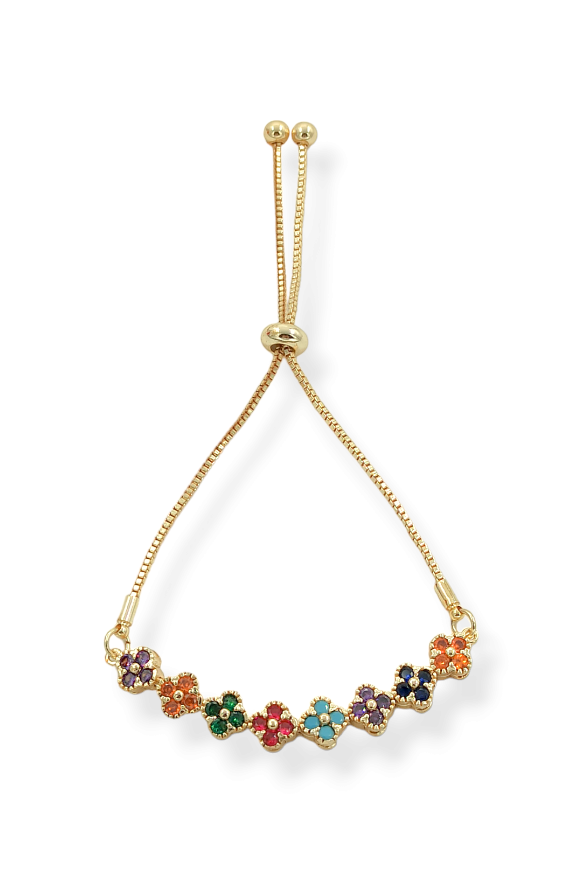 Premium Asansörlü Sıralı Taşlı Yonca Bileklik