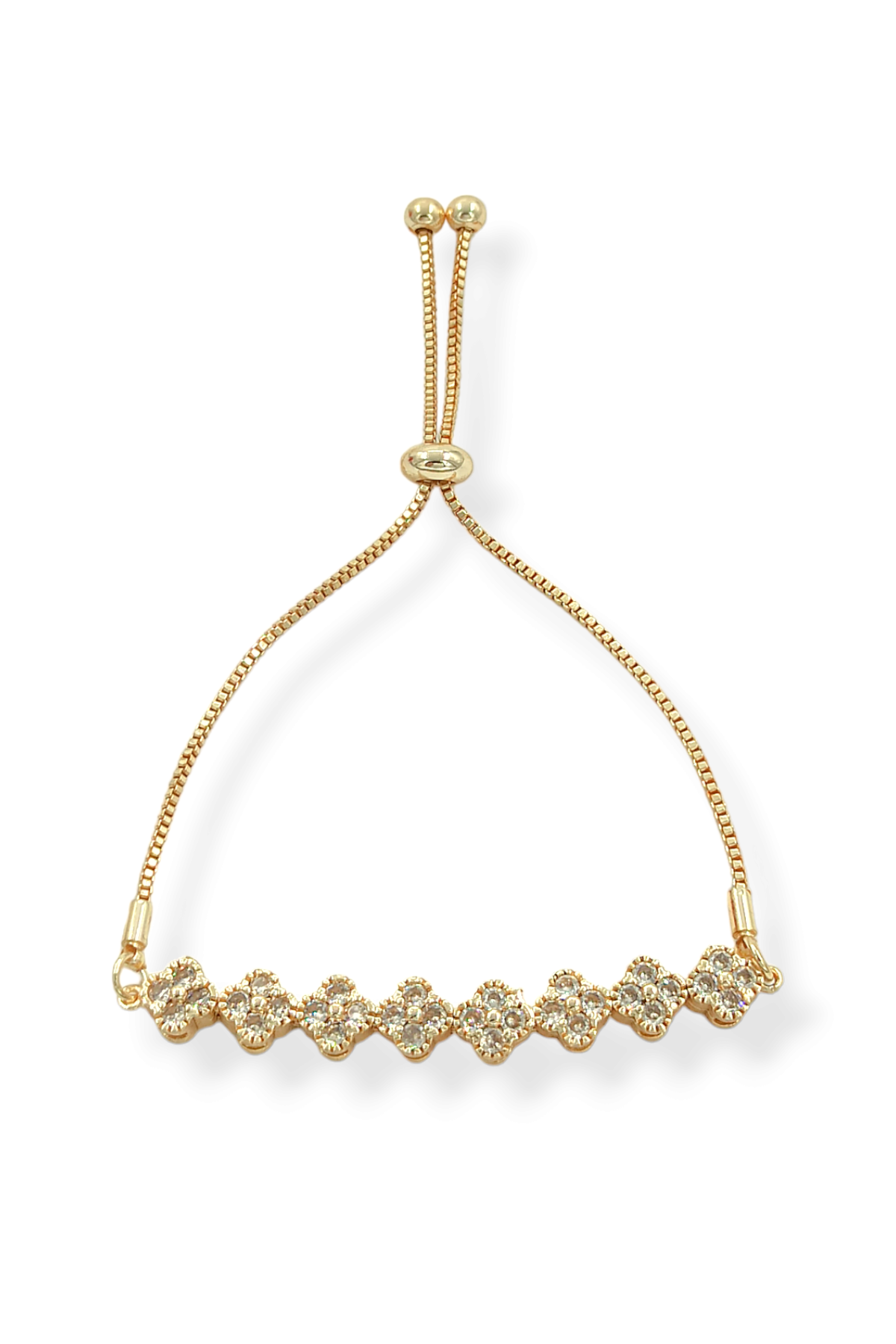 Premium Asansörlü Sıralı Taşlı Yonca Bileklik