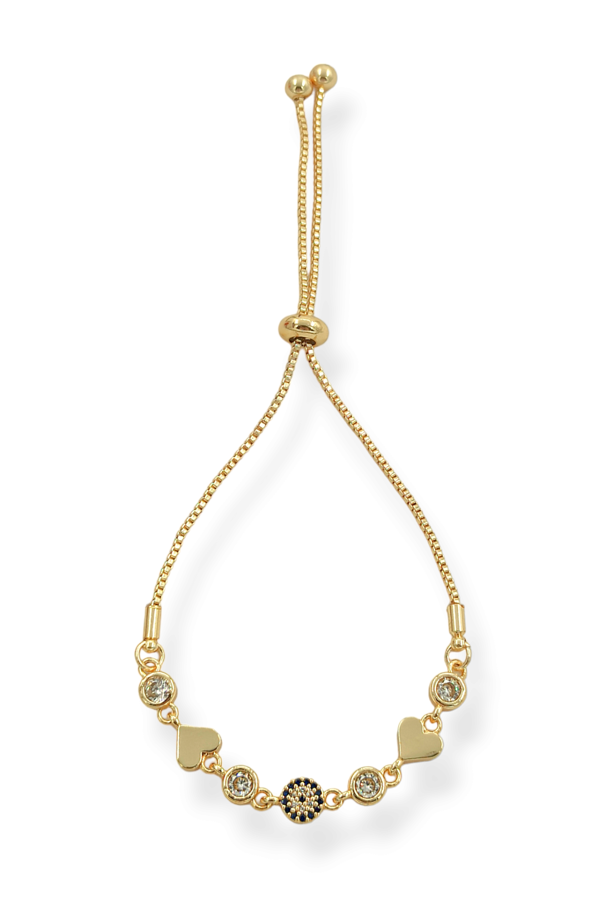 Premium Asansörlü Taşlı Kalp Plaka Bileklik