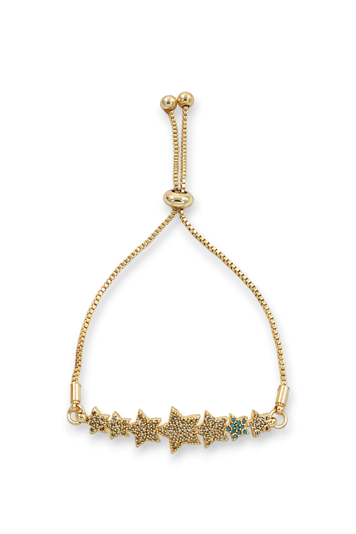 Premium Asansörlü Taşlı Sıralı Yıldız Bileklik