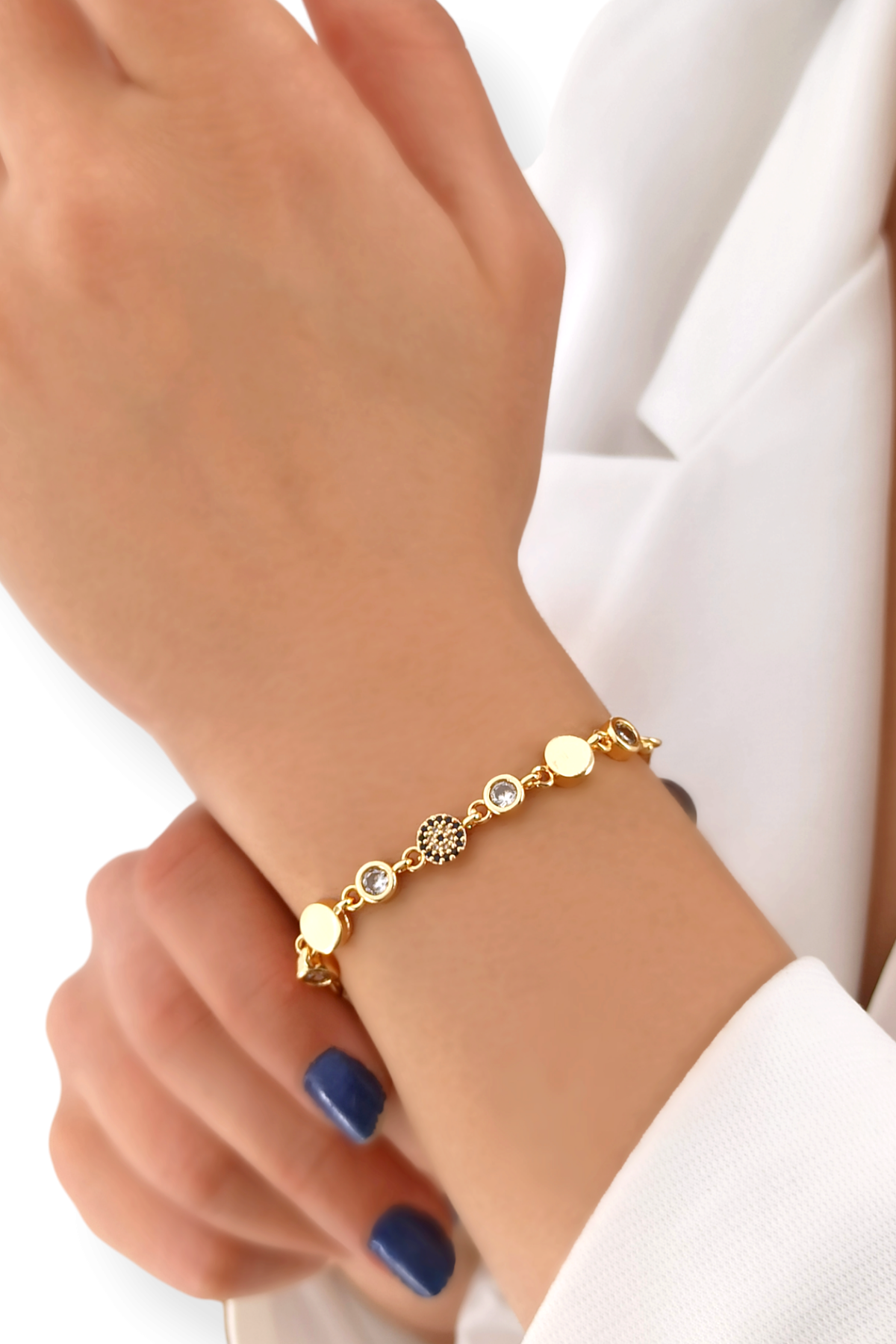 Premium Asansörlü Yuvarlak Plaka Bileklik