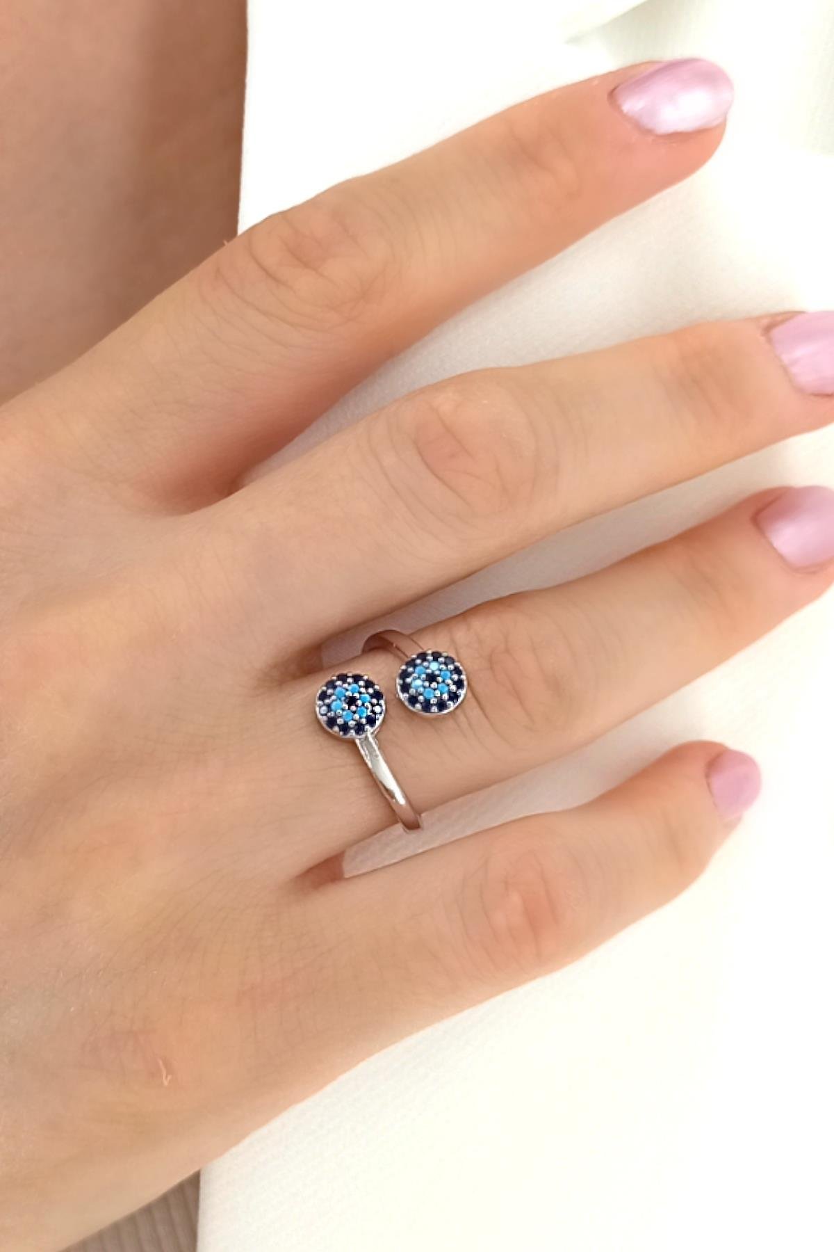 Premium Ayaralanabilir Nazar Boncuk Yüzük