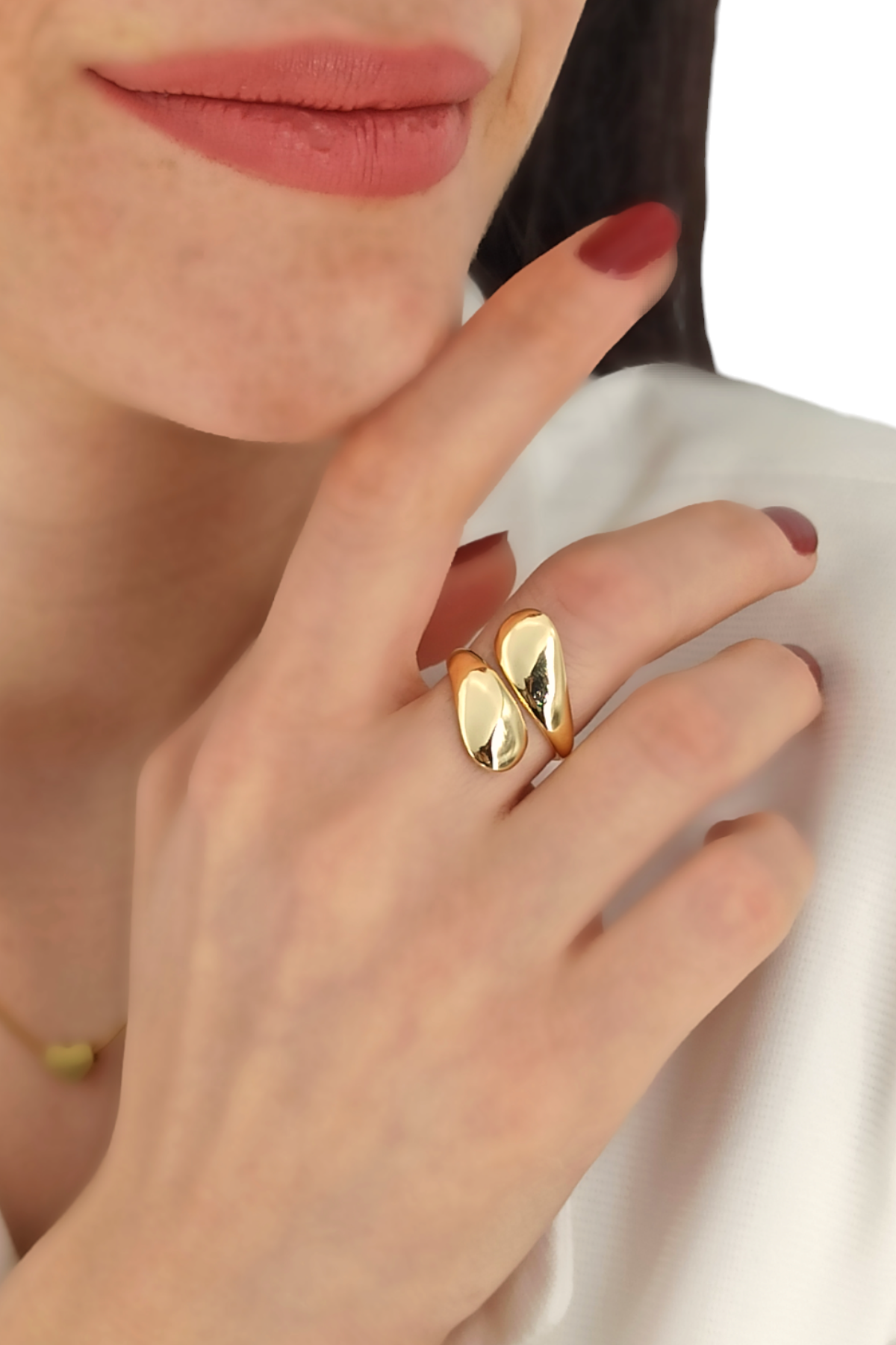 Premium Ayarlanabilir Damla Plaka Yüzük