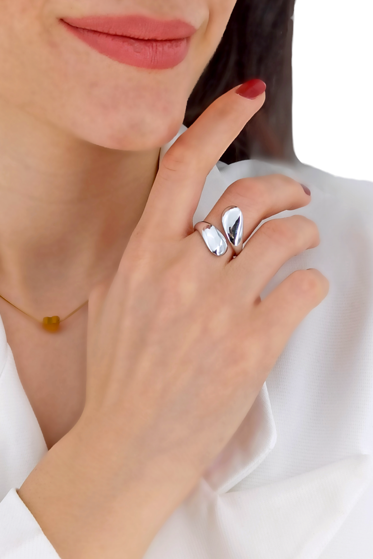 Premium Ayarlanabilir Damla Plaka Yüzük