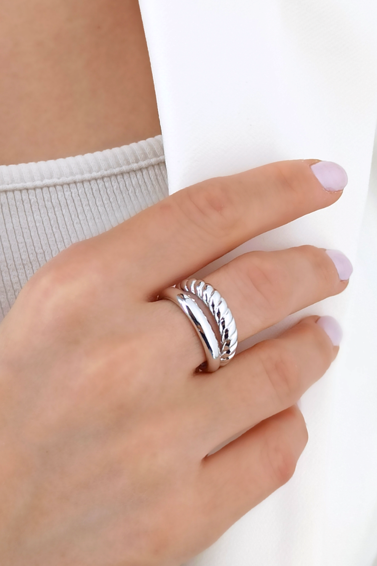 Premium Ayarlanabilir İki Sıra Burgu Yüzük