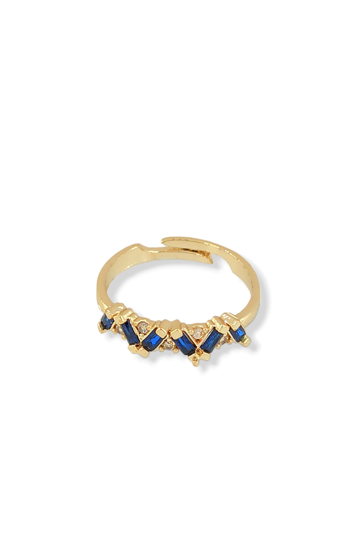 Premium Ayarlanabilir Renkli Baget Taşlı Yüzük