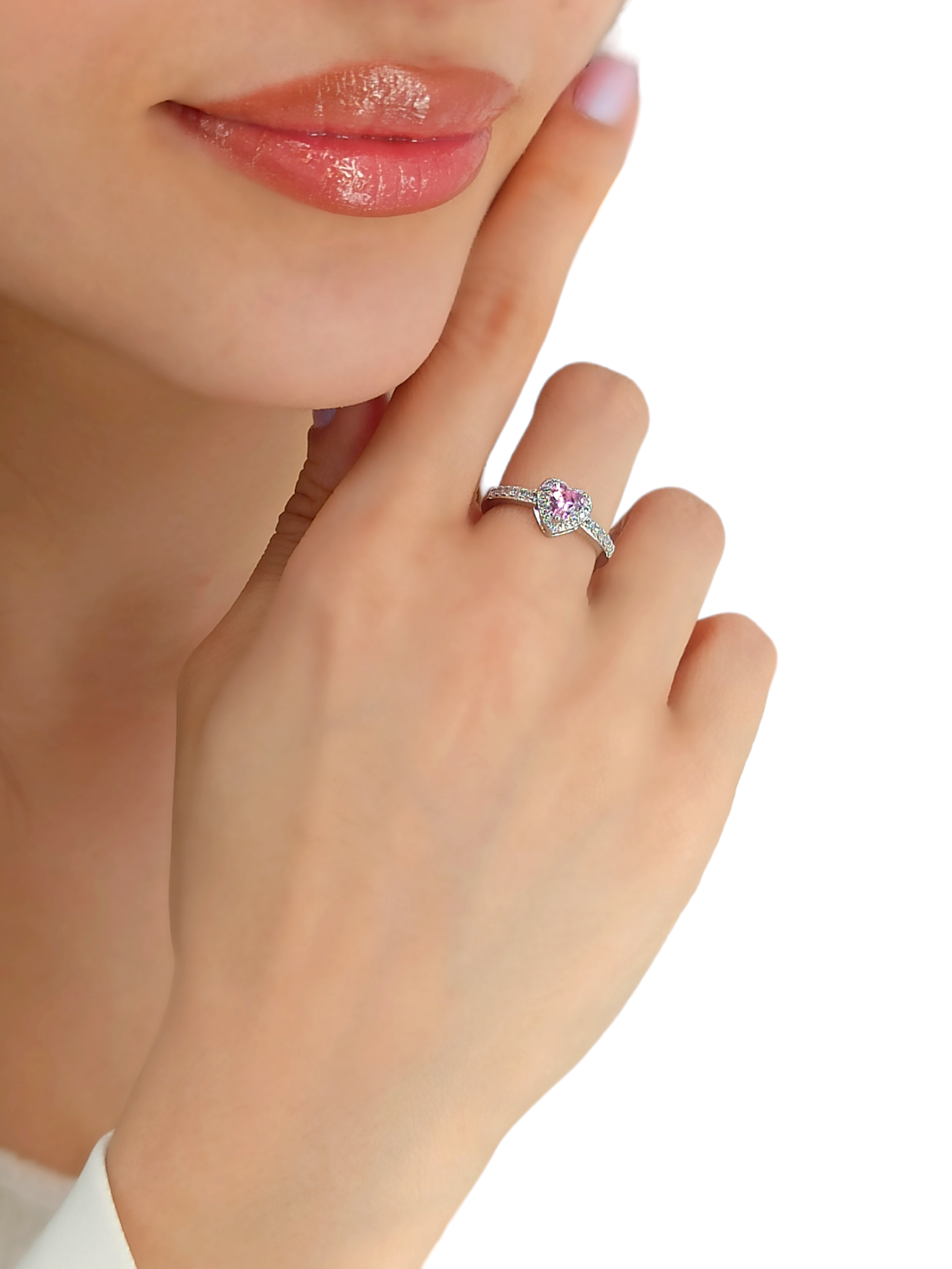 Premium Ayarlanabilir Zirkon Taş Kalp Yüzük