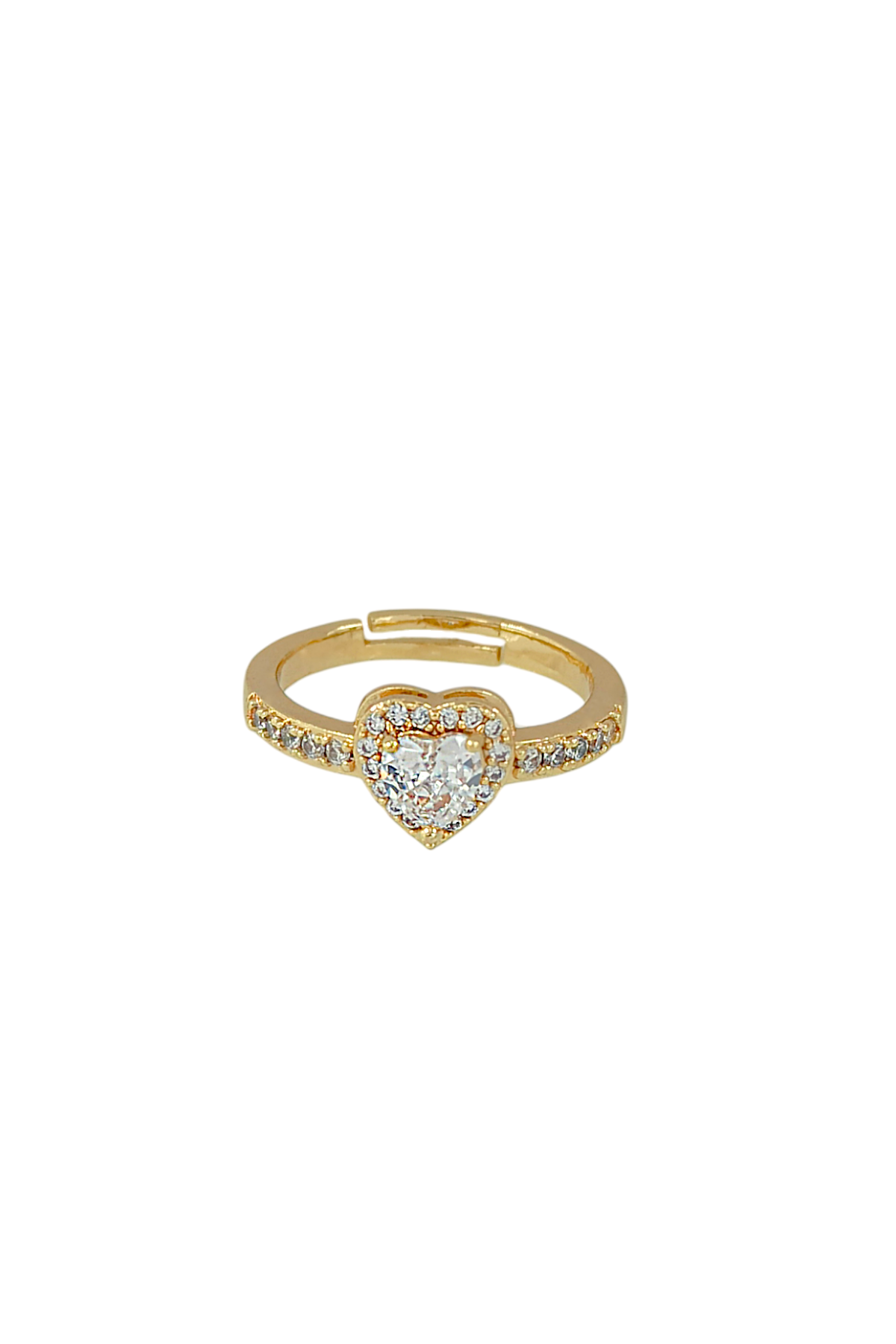 Premium Ayarlanabilir Zirkon Taş Kalp Yüzük