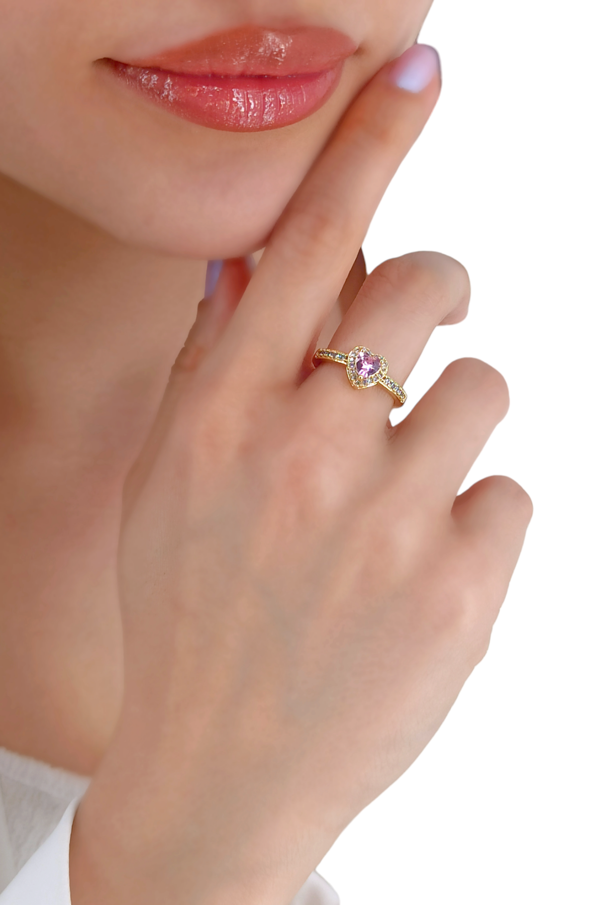 Premium Ayarlanabilir Zirkon Taş Kalp Yüzük