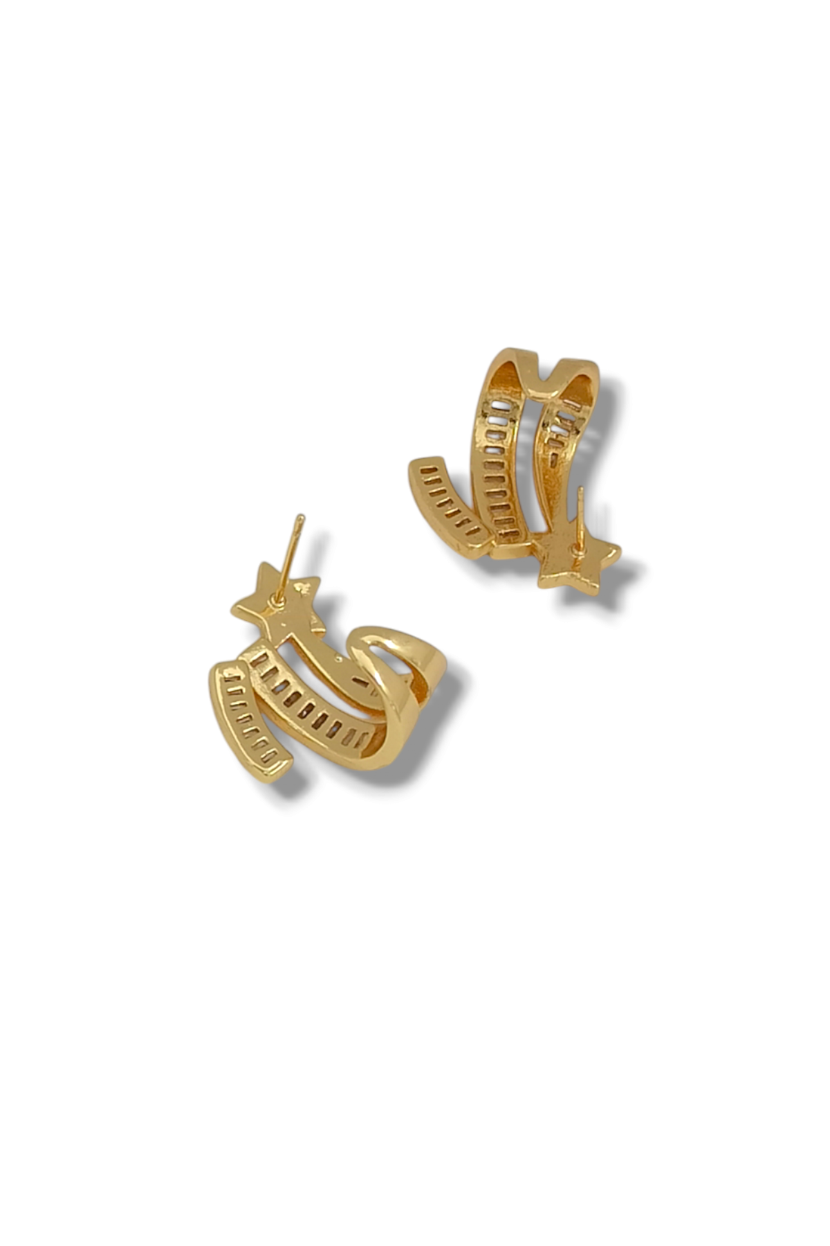 Premium Baget Taşlı Plaka Yıldız Küpe 35649