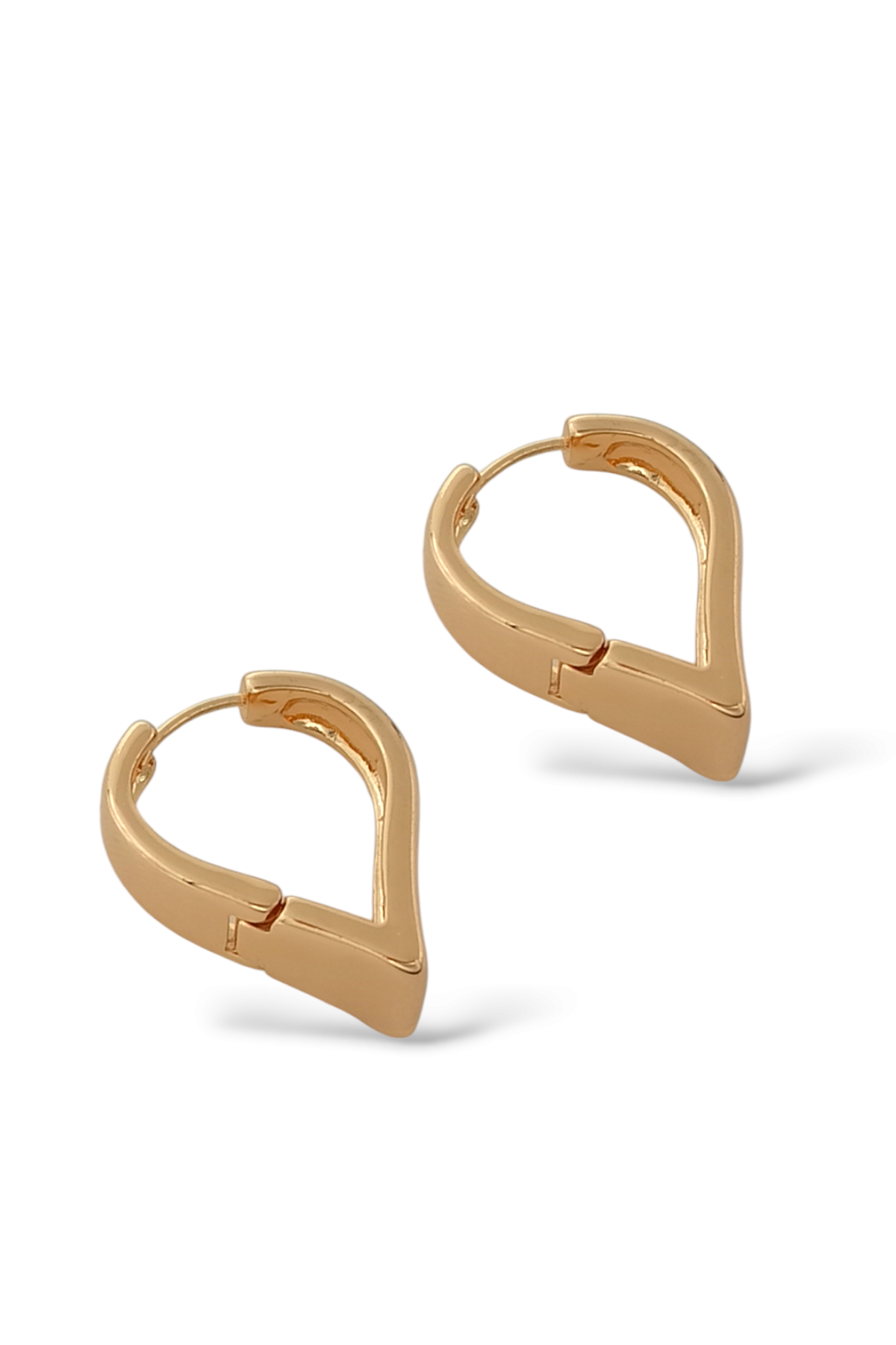 Premium Bombeli V Kalp Küpe