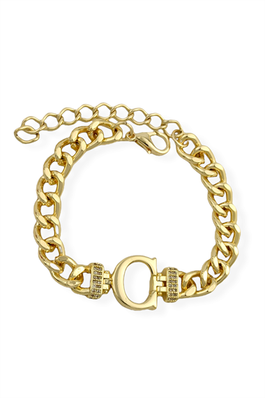 Premium C Harf Bileklik Zirkon Taş