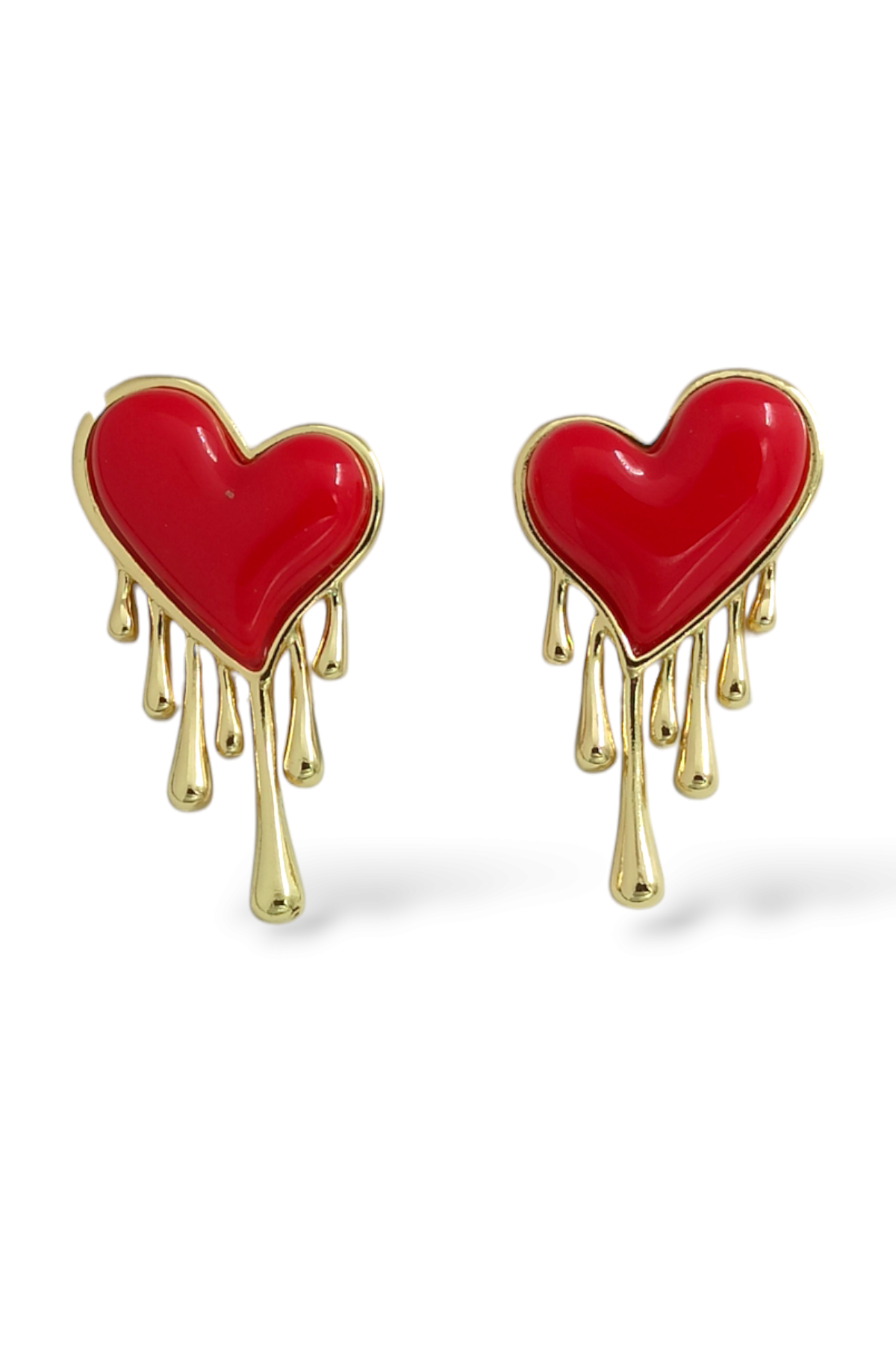 Premium Damla Mineli Kalp Küpe 35586