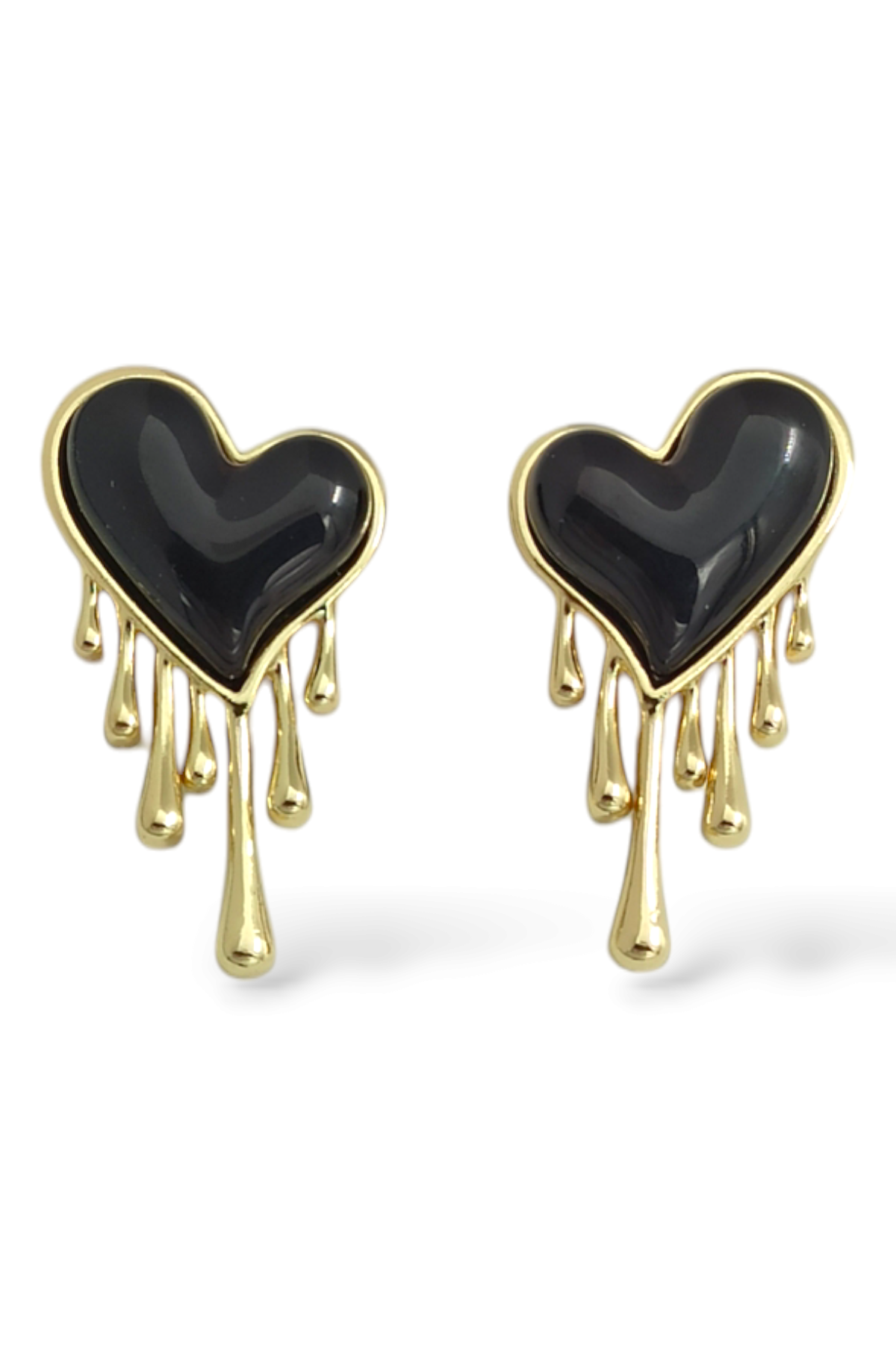 Premium Damla Mineli Kalp Küpe 35586