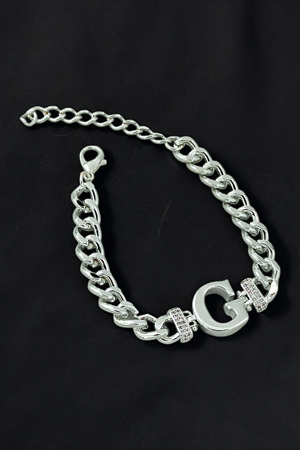 Premium G Harf Bileklik Zirkon Taş