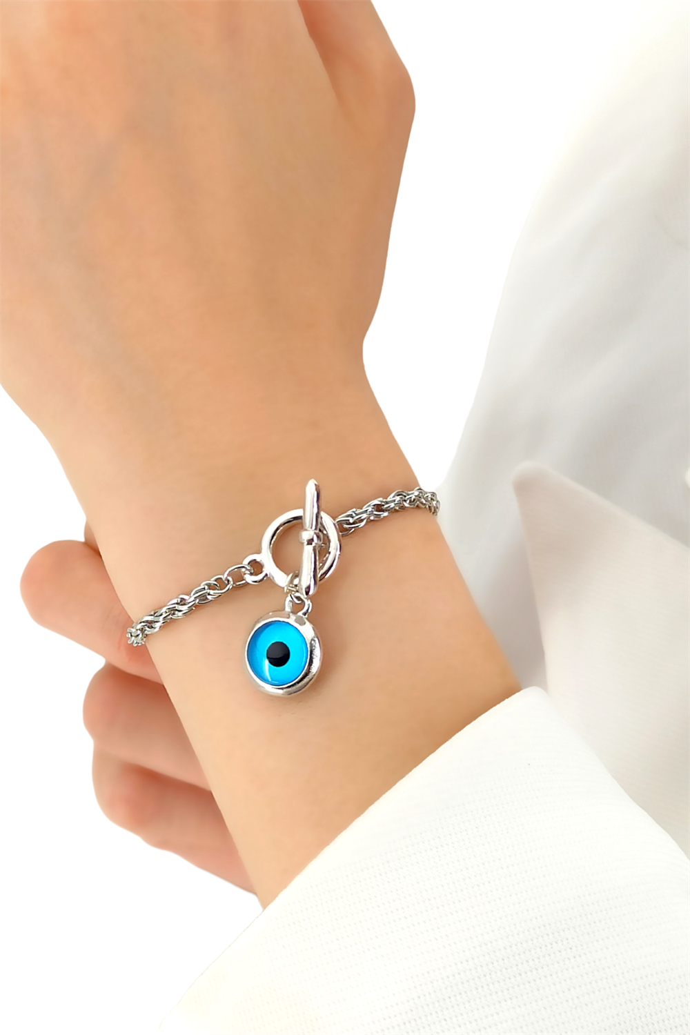 Premium Geçmeli Nazar Boncuklu Kilit Bileklik