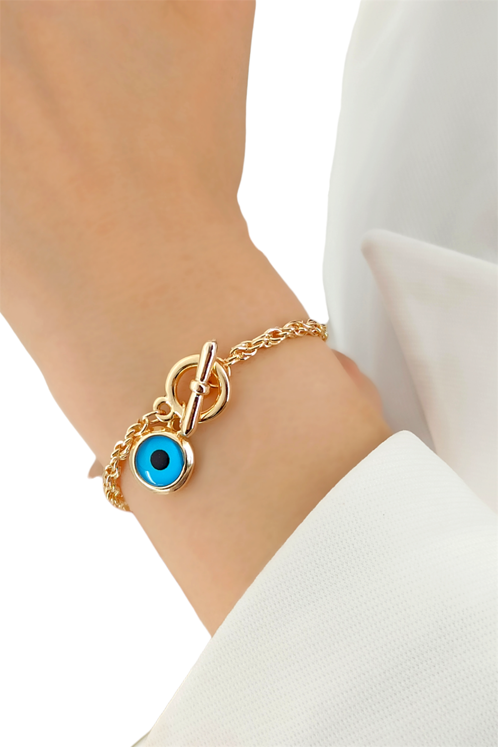 Premium Geçmeli Nazar Boncuklu Kilit Bileklik