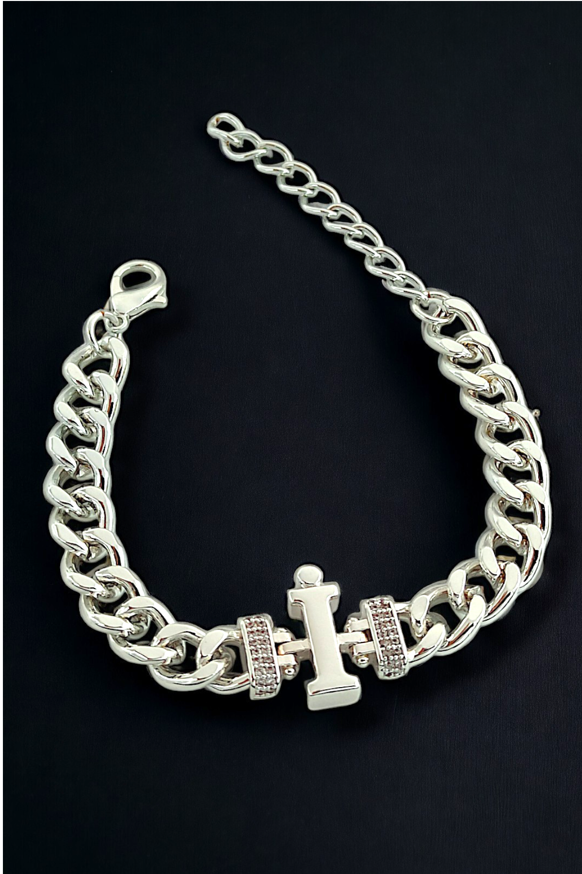 Premium İ Harf Bileklik Zirkon Taş